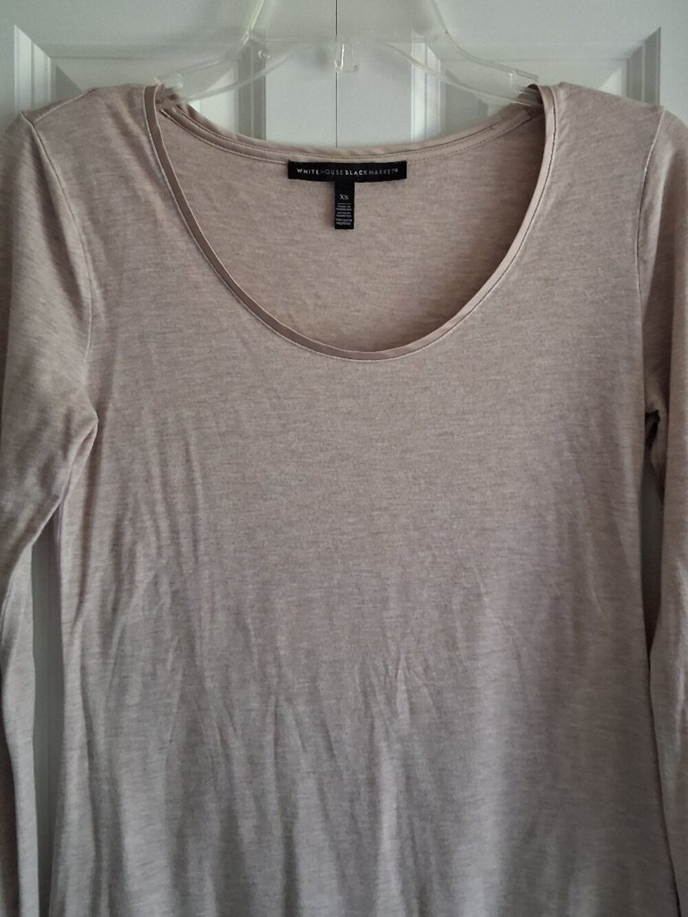 White House Black Market Beige Long Sleeve Top Women's Size XS - Picture 2 of 11